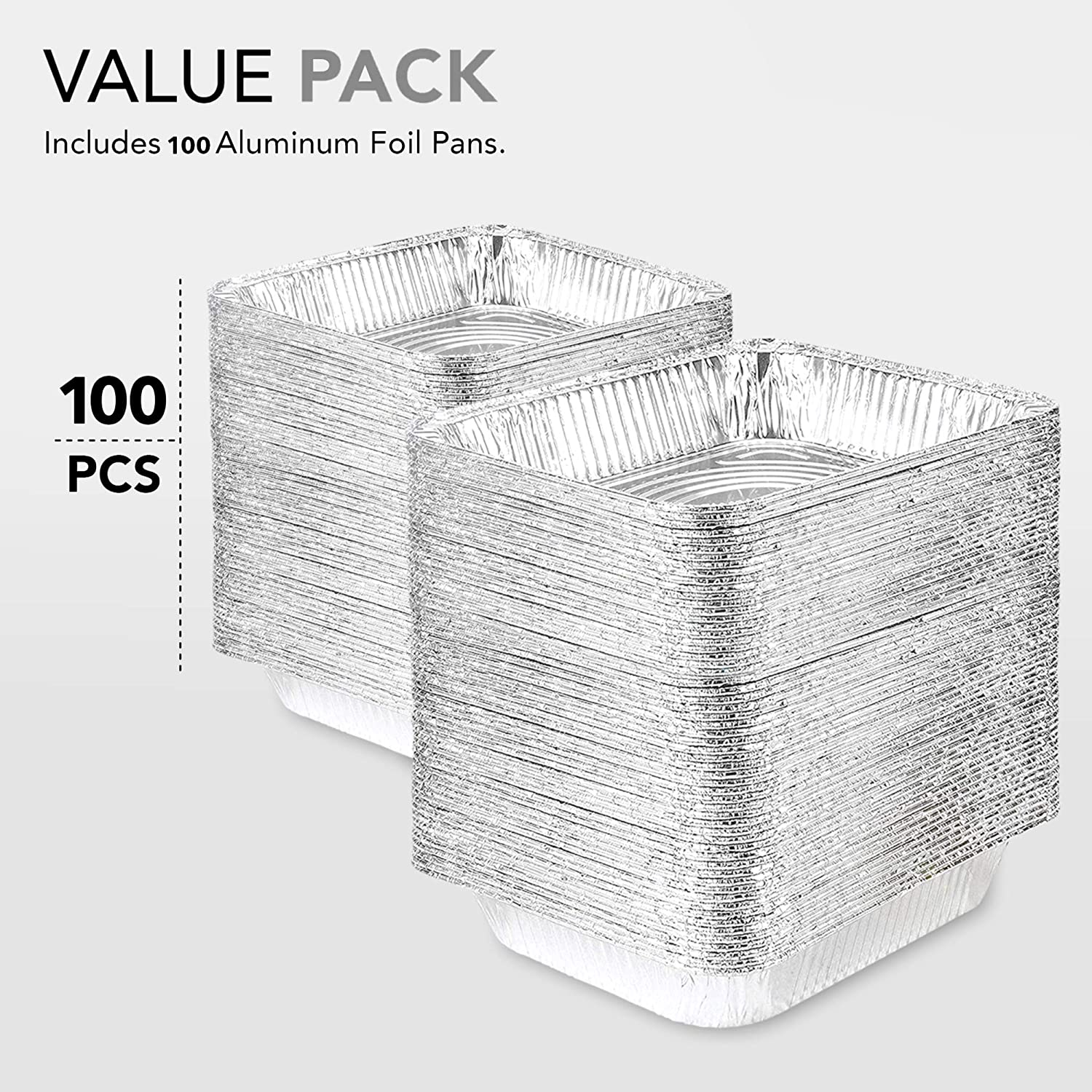 9x13 Inches Rectangular Aluminum Foil Pans, Disposable Baking Pans, Square  Aluminum Baking Pan, Foil Pans Are Great For Cooking, Heating, Storing,  Preparing Food