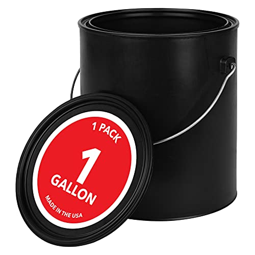1 Gallon Plastic Paint Bucket (Black) - Triple Lock Airtight Seal - Mi –  Stock Your Home