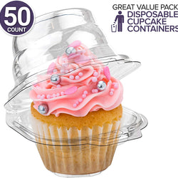Stock Your Home Single Plastic Cupcake Container - 50 Count