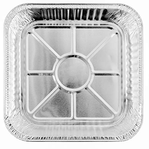 8x8 Foil Pans with Lids (10 Pack) 8 Inch Square Aluminum Pans with Covers -  Foil Pans and Foil Lids - Disposable Food Containers Great for Baking