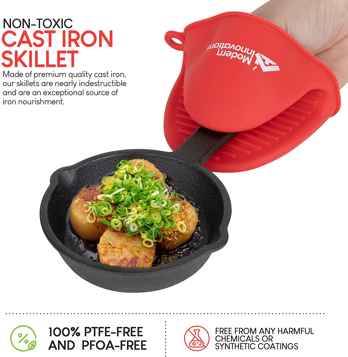 Mini Cast Iron Skillet Set of 4 Mini Skillet Ramekins Oven Safe, 6