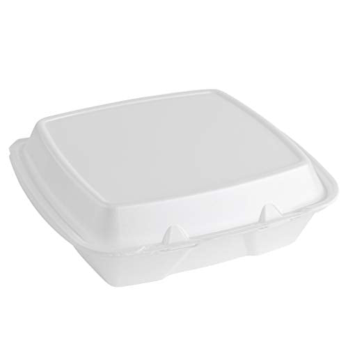 Stock Your Home 9 Inch Clamshell Styrofoam Containers (25 Count) - 1 Compartment Food Containers - Large Carry Out Food Containers - Insulated Clamshell Take Containers for Delivery, Restaurants