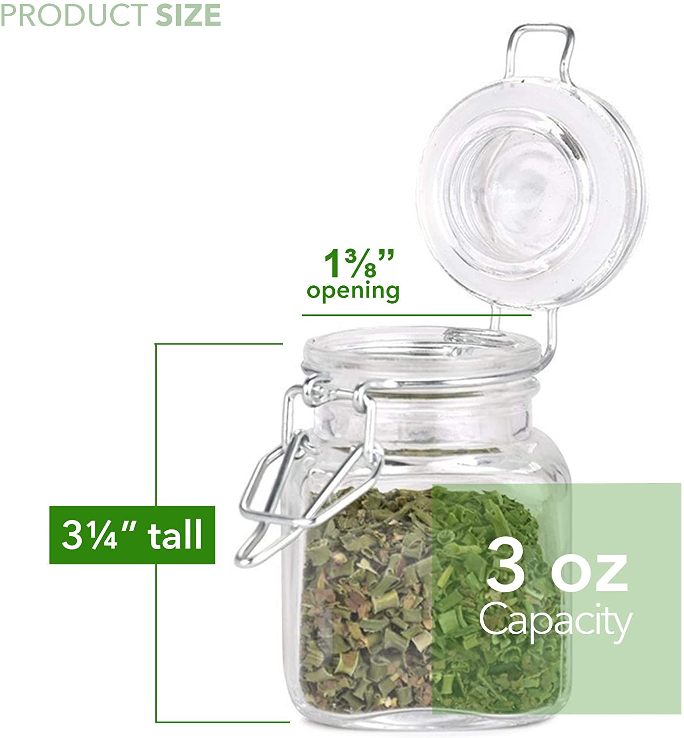 Glass Spice Jars, Glass Jars with Airtight Lids 4 Oz,Small Jars