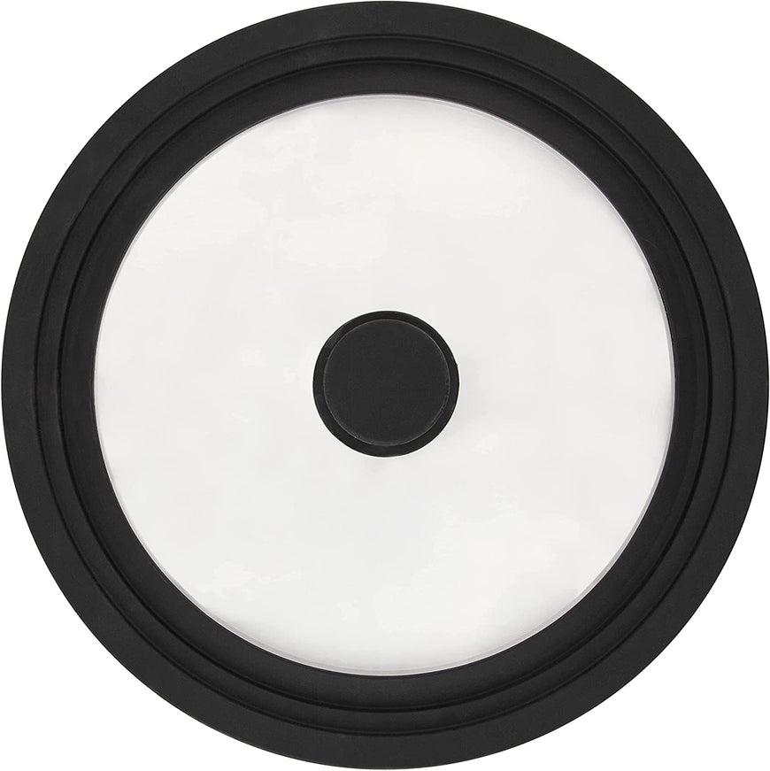 Modern Innovations Silicone & Glass Universal Lid (10.5 to 12 Inches) - BPA-Free Silicone Lid with Stay Cool Handle & Tempered Glass Top - Dishwasher Safe - Universal Lid for Pots, Pans, Skillets, Cast Iron