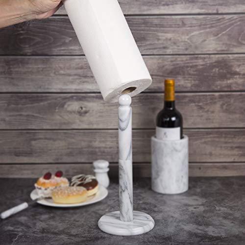 Creative Home Natural Marble Paper Towel Holder Kitchen Towel Dispenser, 5.5