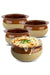 Stock Your Home Mini French Onion Soup Crocks (4 Count) - 10 Ounce Oven Safe French Onion Soup Bowls - Two-Toned Brown & Ivory Miniature Ceramic Porcelain Soup Bowls - Stoneware Crocks for Soup