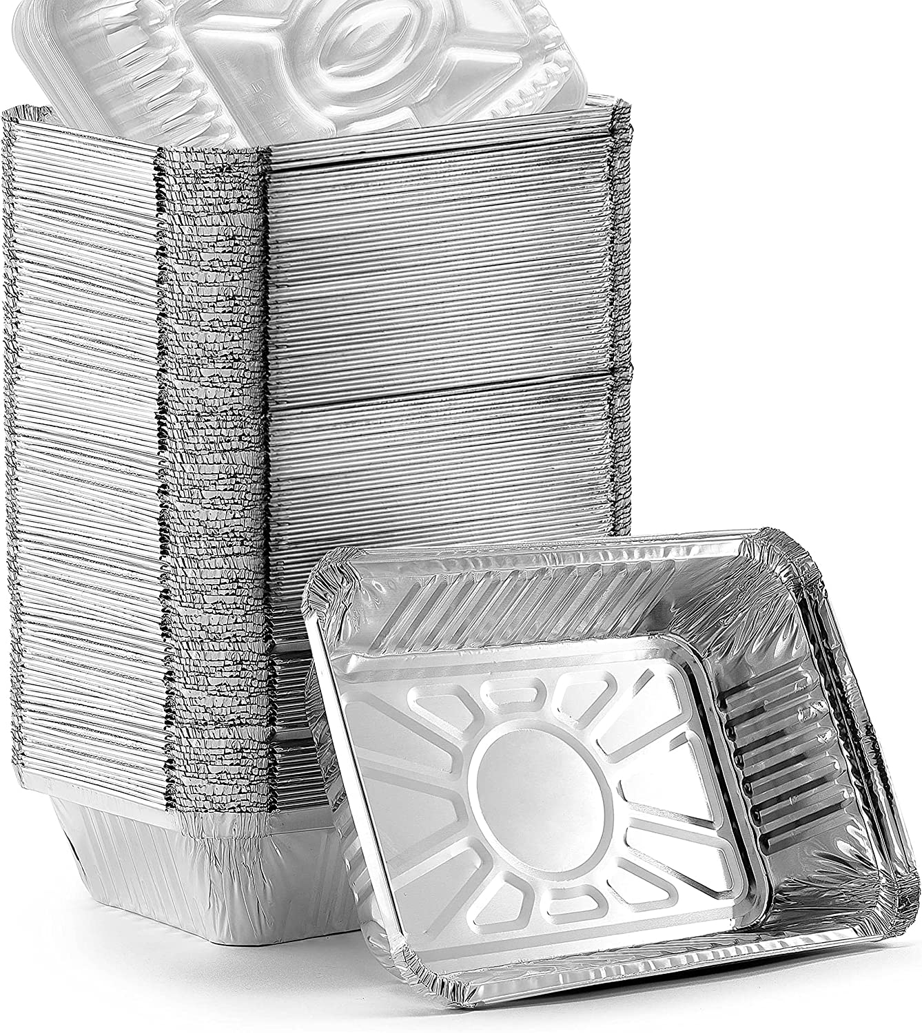 Stock Your Home 8x4 Aluminum Pans for Bread Loaf Baking, 50 Pack, 2 Lb