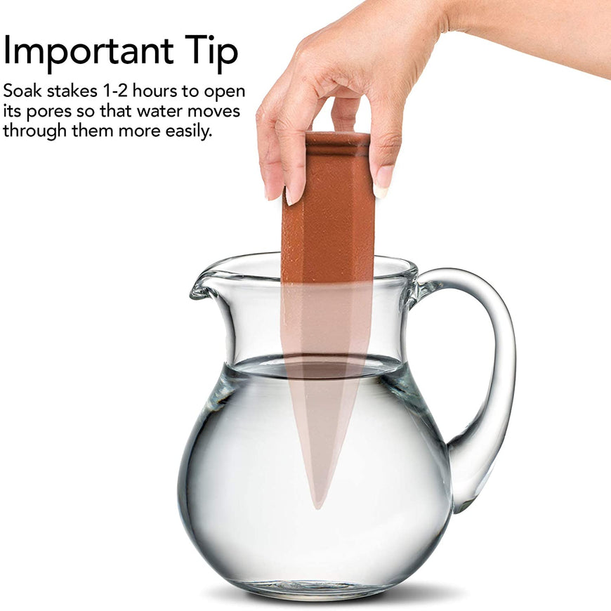 Plant Self-Watering Stakes for Indoor Outdoor Plants (4 Count) Terracotta Plant Watering Spikes for Recycled Wine Bottles to Water Plant at Home or on Vacation - Automatic Irrigation System for Plants