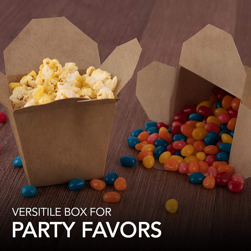 Take Out Food Containers 16 Oz Microwaveable Kraft Brown Paper Chinese Takeout Box (50 Pack) Leak and Grease Resistant Stackable Pint Size to Go Boxes - Recyclable Food Containers - Party Favor Box