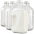 64- Oz Glass Milk Bottles with 8 White Caps (4 Count ) - Food Grade Glass Bottles - Dishwasher Safe - Bottles for Milk, Buttermilk, Honey, Tomato Sauce, Jam, Barbecue Sauce -Stock Your Home