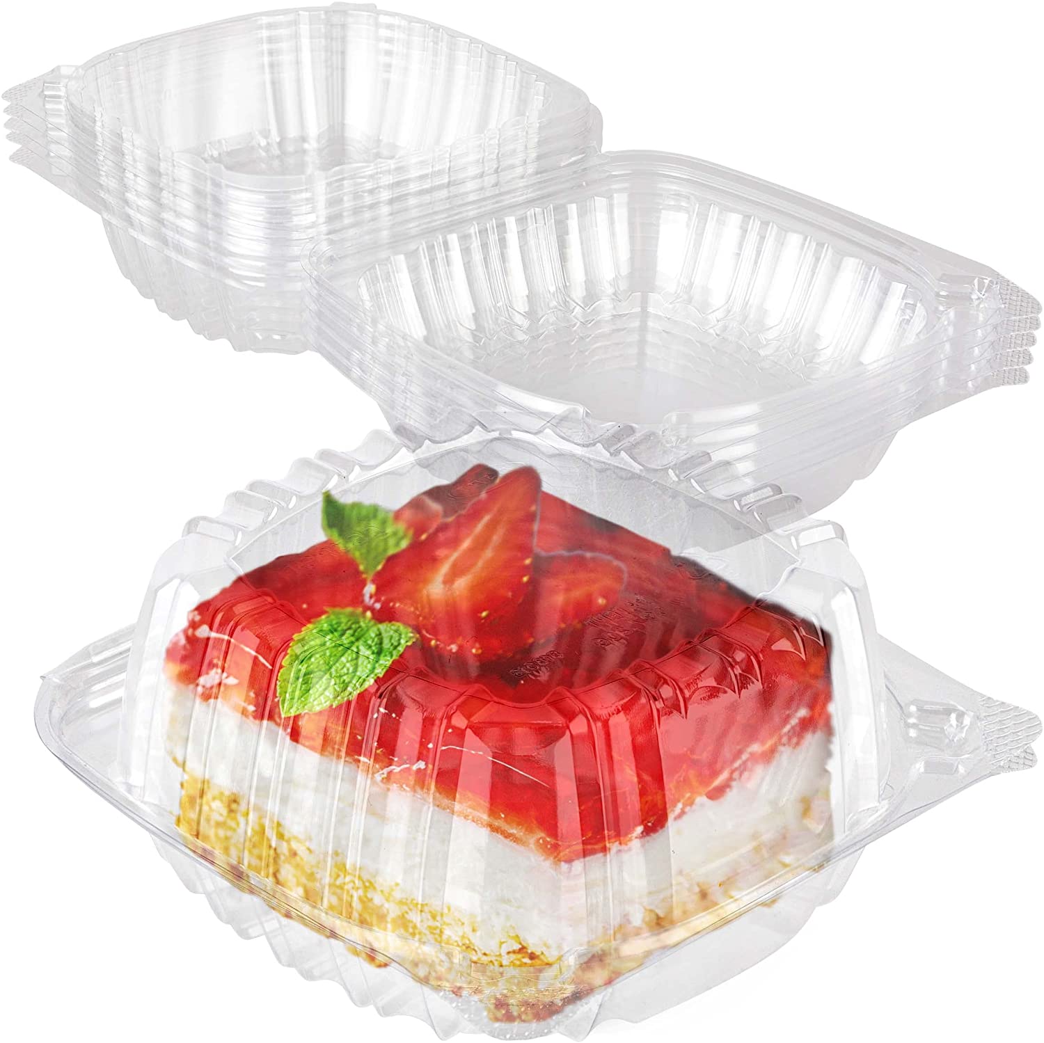 Clear Disposable Food Containers with Lids, Plastic Take Out Boxes
