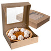 10 x 10 x 2.5 Inch Kraft Pie Box with Viewing Window (10 Count)-Medium Bakery Box - Auto Pop Cake Box Design - Pie Box with Viewing Window for Strawberries, Smash Hearts, Pastry,Treats-Stock Your Home