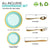 Mint and Gold Rim Plastic Dinnerware (125-Piece) Plastic Plates, Plastic Forks, Plastic Knives, Plastic Spoons - Service for 25 Guests Place Setting for Wedding, Party, Baby Shower, Birthday, Holiday