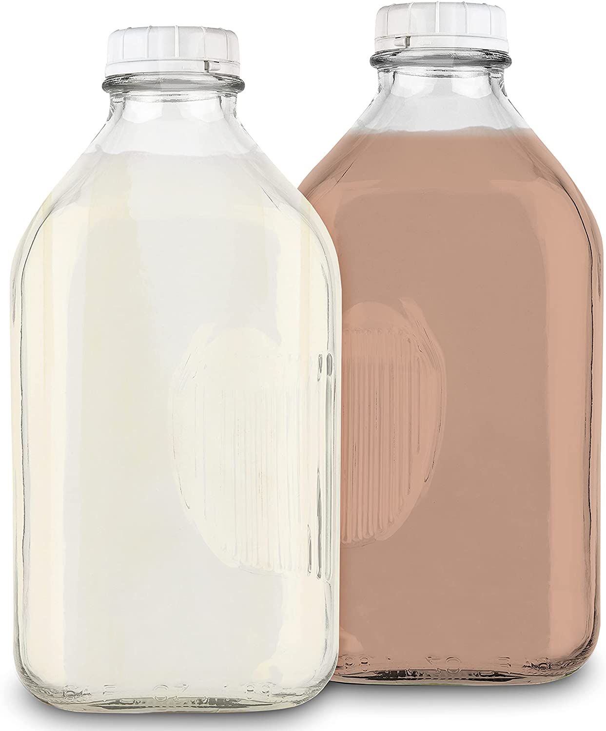  6 Pcs 16oz Glass Milk Bottles with Lids Small Milk