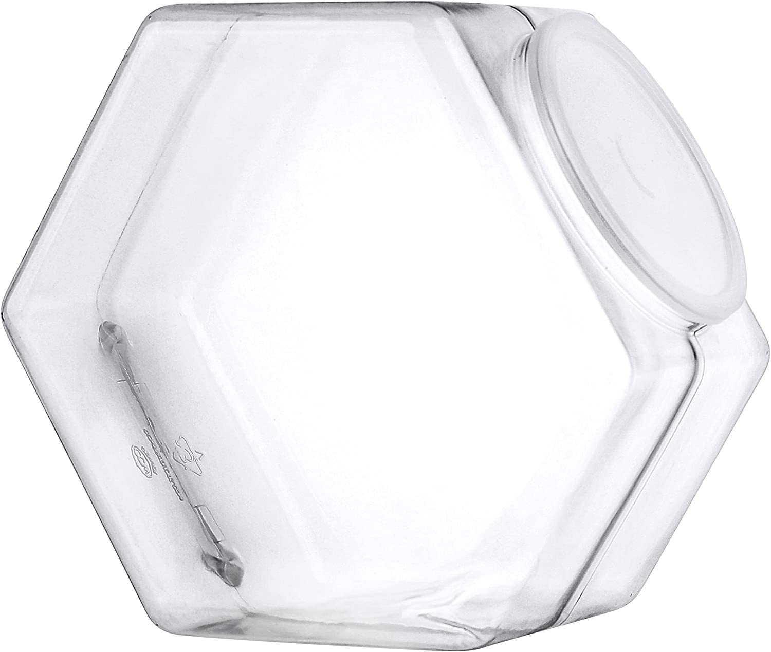 1 23/32 gal Hexagonal Clear PVC Plastic Stackable Candy Jar - 5L