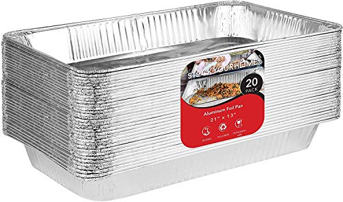 Large Aluminum Pans With Lids Disposable (15 Pans 15 Lids) Full Heavy Duty  Roasting, Broiling, Baking, Catering Pans 21x13x3