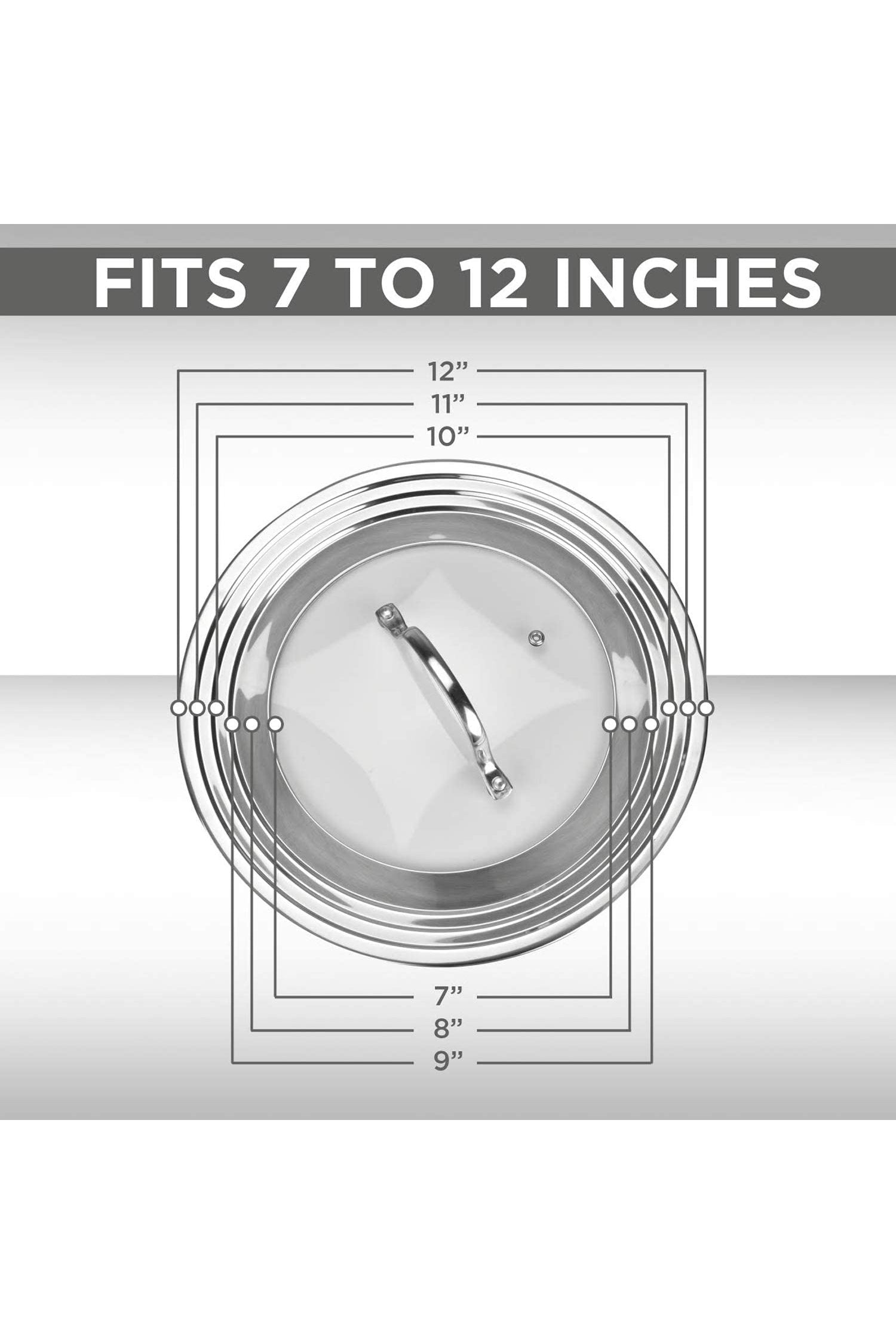 11 In Glass Lid for Frying Pan, Tempered Replacement Cover Compatible with  All 11 Inches Cookware for Skillets, Round Cast Iron, Cast Aluminium