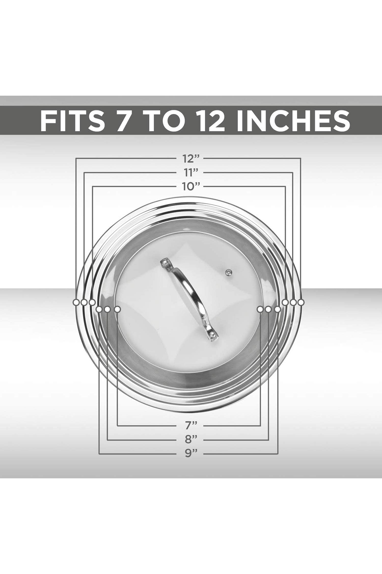 12,8-inch Stainless Steel Wok Lid with Tempered Glass Insert