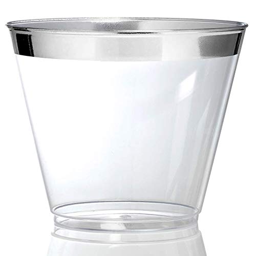 Stock Your Home Clear Plastic Disposable party Cups, 100 Pack, 9oz
