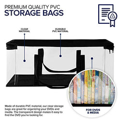  6 Pack Clear Storage Bags with Zipper and Handles