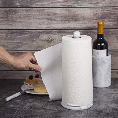 Creative Home Natural Marble Paper Towel Holder Kitchen Towel Dispenser, 5.5