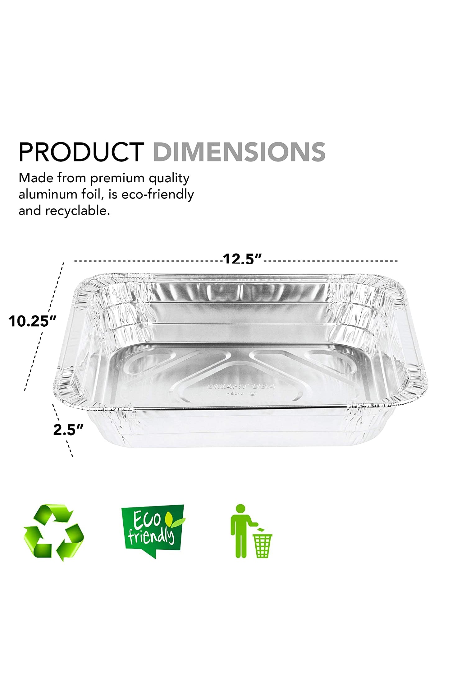 Aluminum Pans Disposable Foil Pans Half Size Steam Table Deep Aluminum  Trays - Tin Foil Disposable Pans Great for Cooking, Heating, Storing,  Prepping