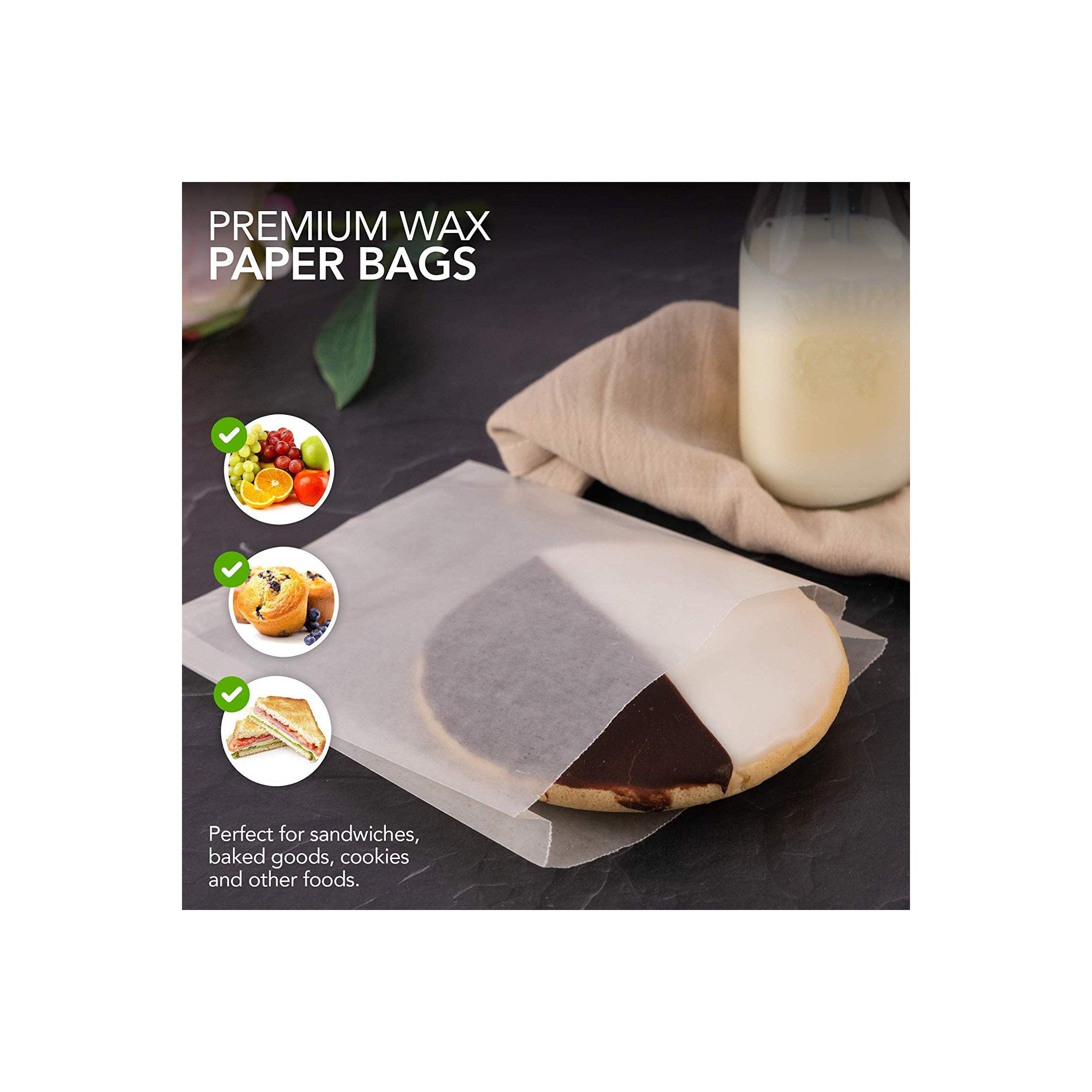  Harloon 200 Pcs Paper Sandwich Bags Sealable Wax Paper