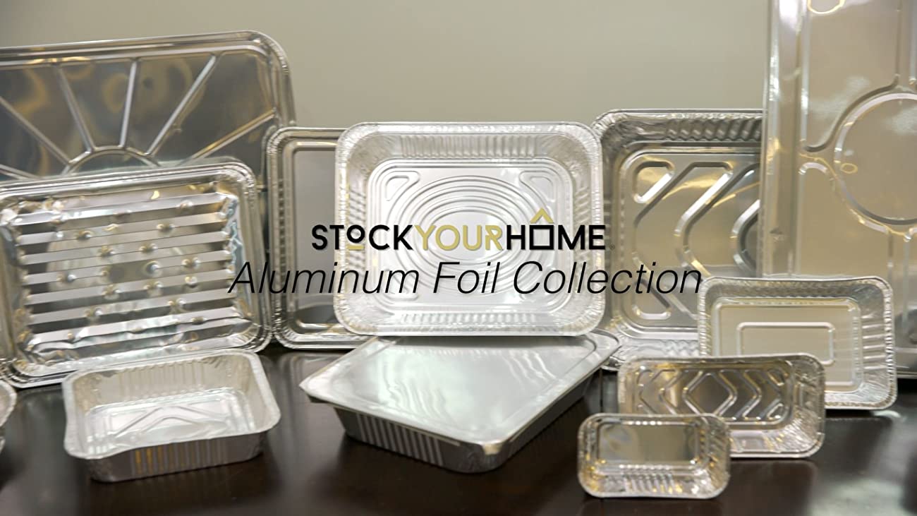 Stock Your Home 9x13 Pans with Lids (10 Pack) - Aluminum Foil Pans
