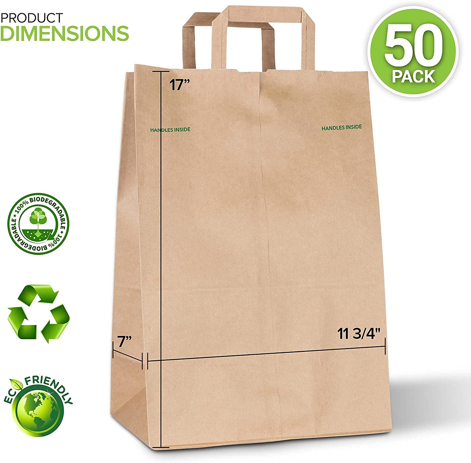 Paper Lunch Bags 50 Count Large White Lunch Bags Kraft White Paper Bag