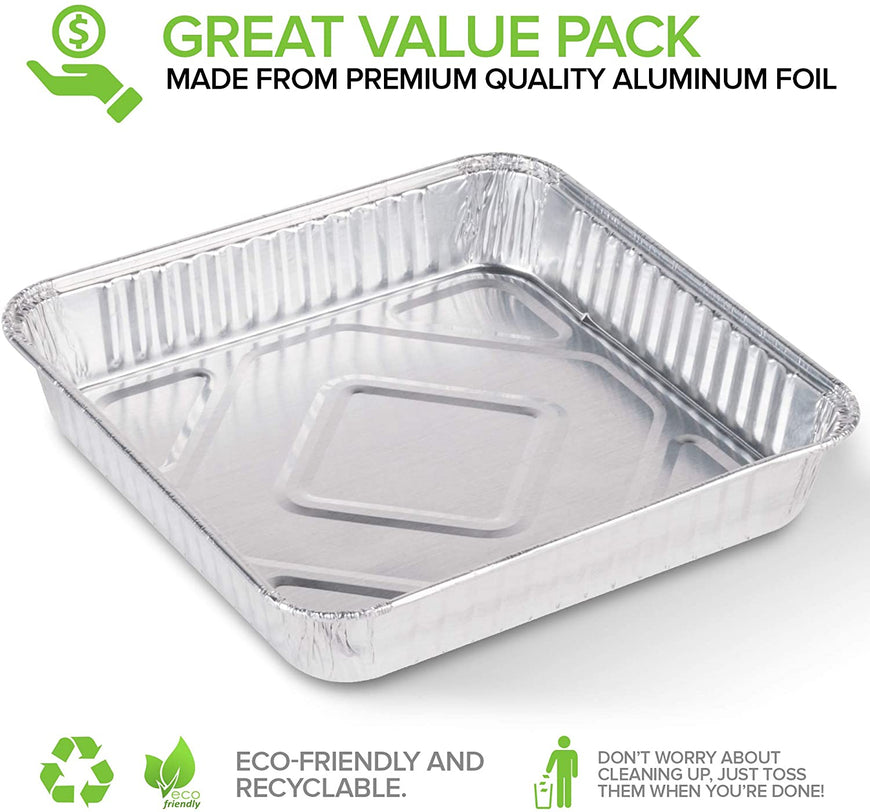 Stock Your Home Aluminum Foil Pans 9x9 Sqaure Baking Pans,30 Pack
