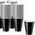 16-Ounce Plastic Party Cups in Black (50 Pack) - Disposable Plastic Cups - Recyclable - Black Cups with Fill Lines - Reusable Plastic Cups for Drinks, Soda, Punch, Barbecues, Picnics - Stock Your Home