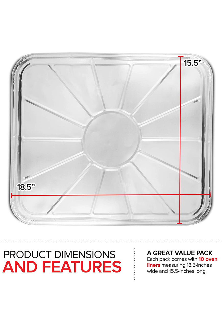 Stock Your Home Disposable Foil Oven Liners, 10 Pack, 18.5
