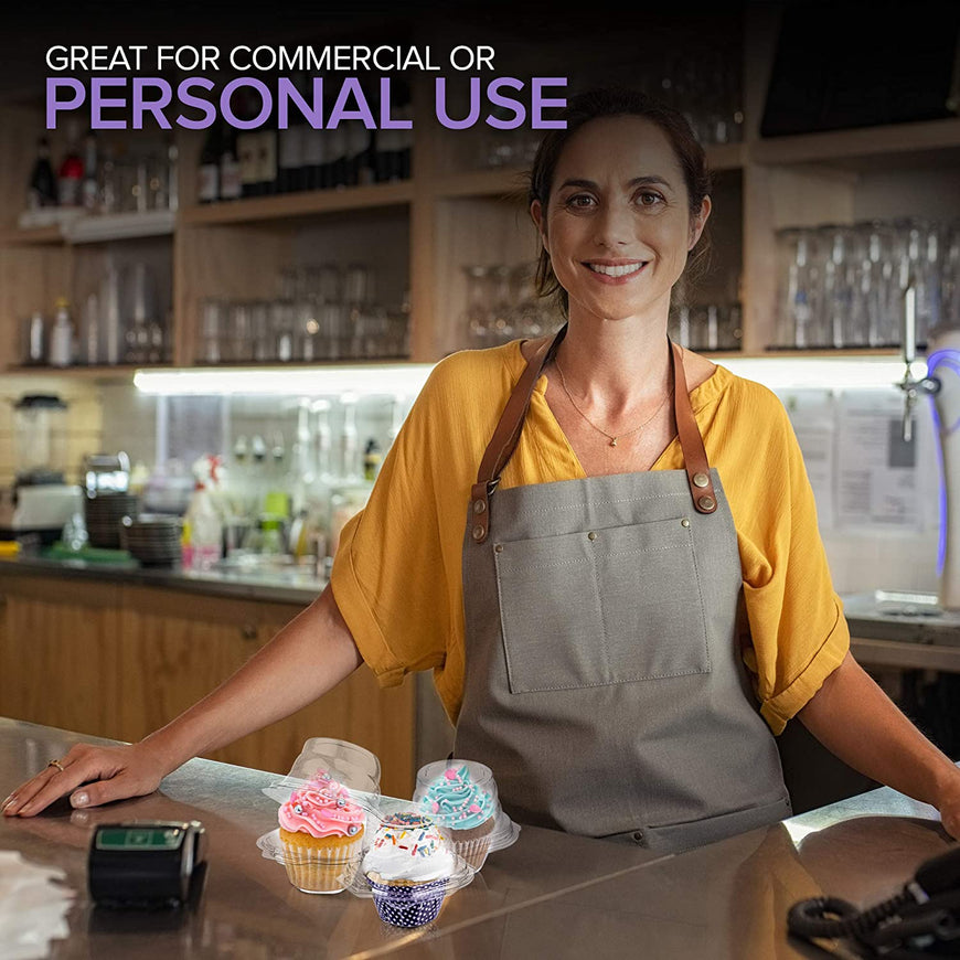 Stock Your Home Individual Plastic Cupcake Containers (100 Count) Single Cupcake Containers Plastic Disposable - Mini Fluted Cake Container - BPA Free Single Muffin Container - Cupcake To Go Container