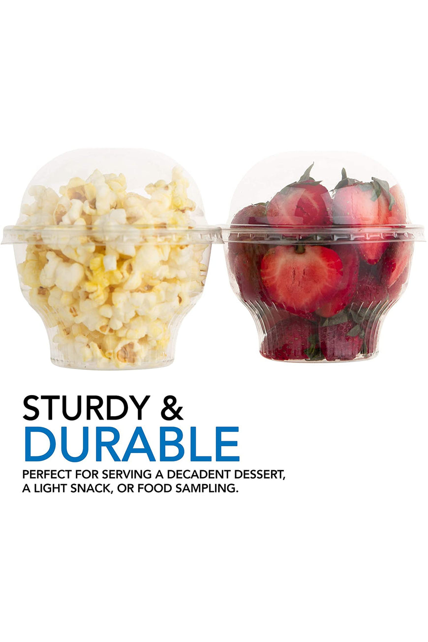 Stock Your Home Plastic Dessert Cups With Dome Lid, 50 Count, 8 oz
