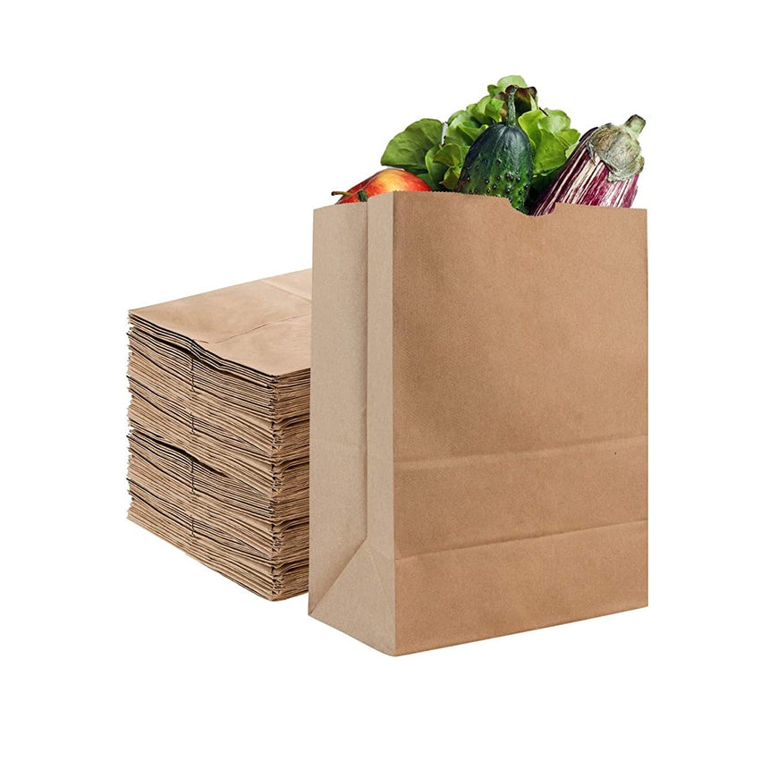 Stock Your Home 52 Lb Kraft Brown Paper Bags (50 Count) - Kraft Brown Paper Grocery Bags Bulk - Large Paper Bags for Grocery Shopping