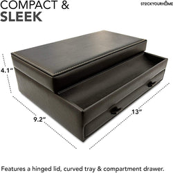 Stock Your Home Luxury Mens Dresser Valet Organizer,Black