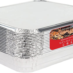 Stock Your Home 9x13 Pans with Lids (10 Pack) - Aluminum Foil Pans wit