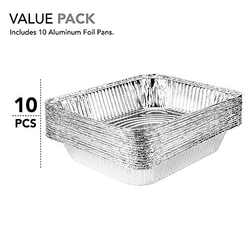 Aluminum Pans 9x13 Disposable Foil Pans (10 Pack) - Half Size Steam Ta –  Stock Your Home