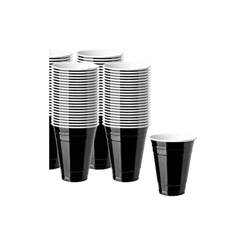True 16 oz Black Party Cups, 50 pack by True