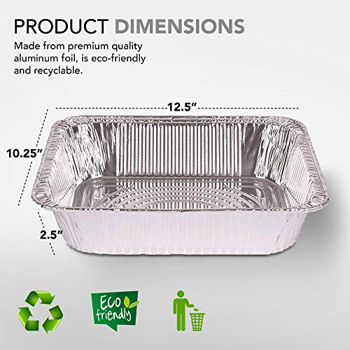 9x13 Inch 13x9 Aluminum Cake Pan With Lid Aluminum Pans 9x13 Disposable Foil Baking Pans (100 Pack) Half