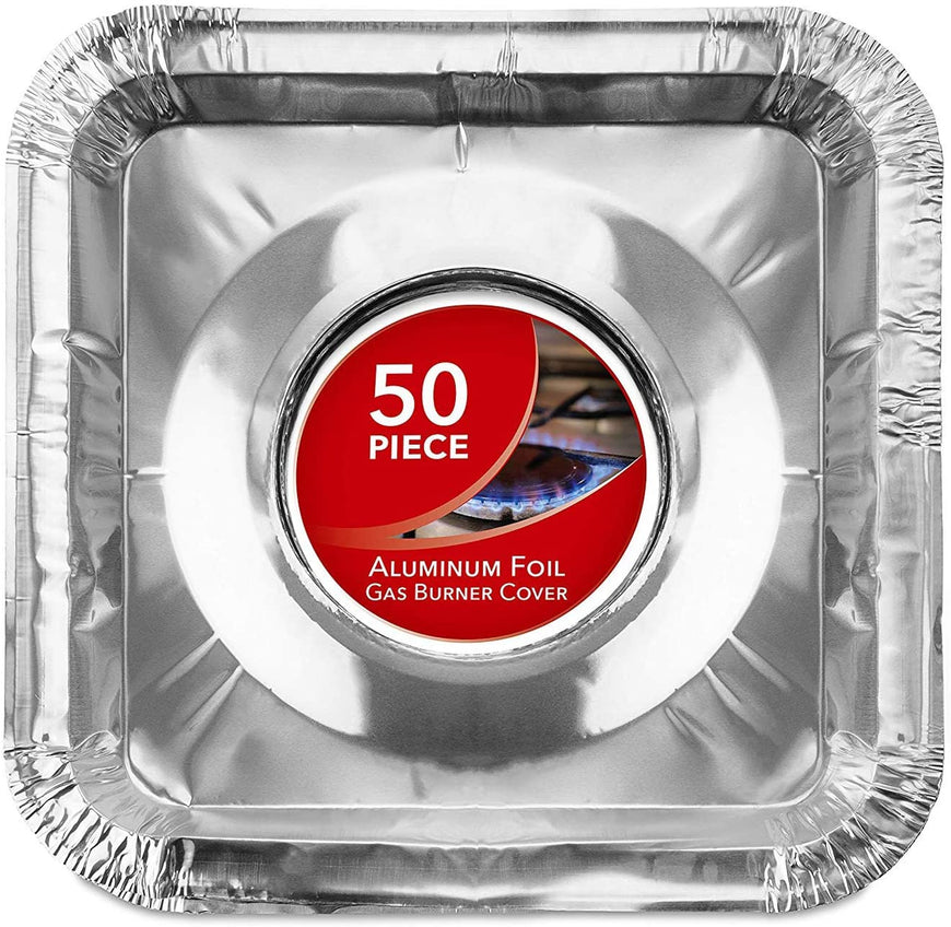 Stock Your Home Disposable Square Aluminum Gas Burner Liners, 50 Pack