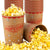 Stock Your Home 64 Oz Kraft Popcorn Buckets (25 Pack) - Grease Resistant Retro Style Popcorn Container- Vintage Kraft & Red Popcorn Buckets for Take Out, Movie Night, Theaters, Fair, Concessions