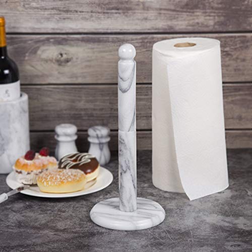 Creative Home Natural Marble Paper Towel Holder Kitchen Towel Dispenser, 5.5