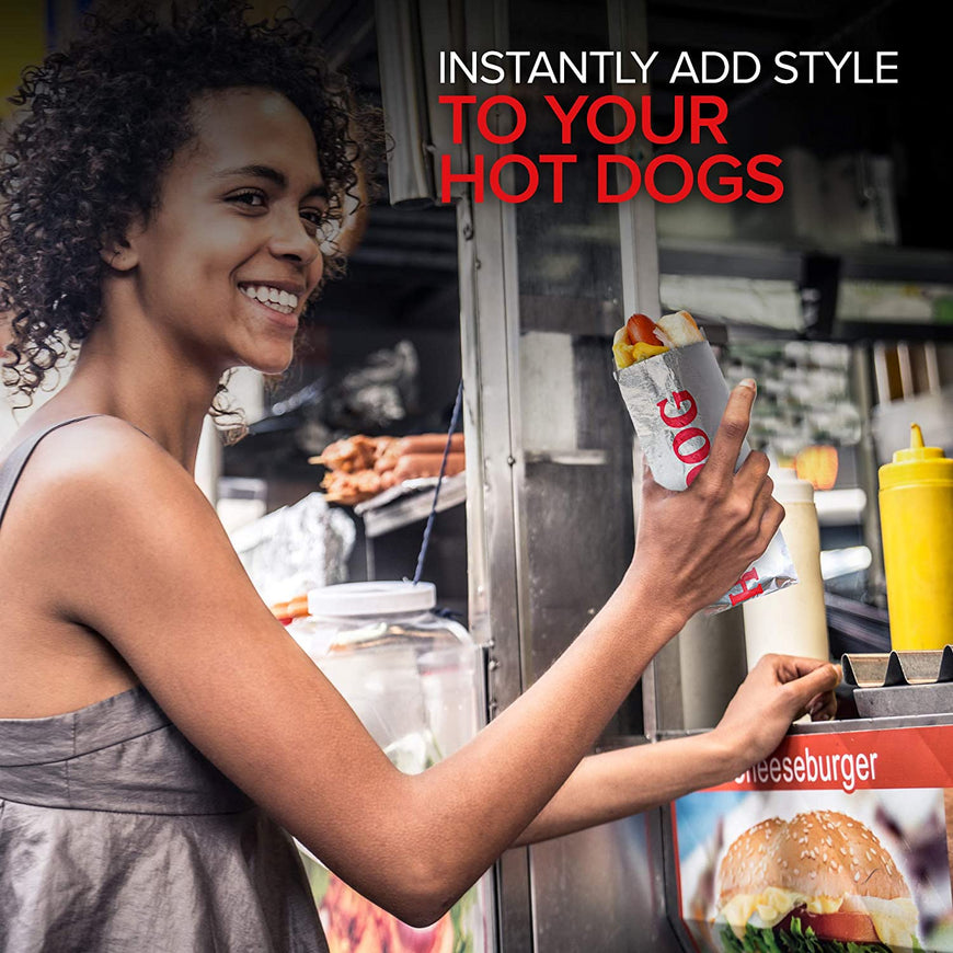 Stock Your Home Printed Foil Hot Dog Bag - 200 Count