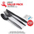 Stock Your Home Plastic Cutlery Packets with Salt & Pepper in Black (250 Count) - Wrapped Cutlery - Plastic Utensils Individually Wrapped for Take Out, Delivery, Cafeterias, Restaurants, Uber Eats