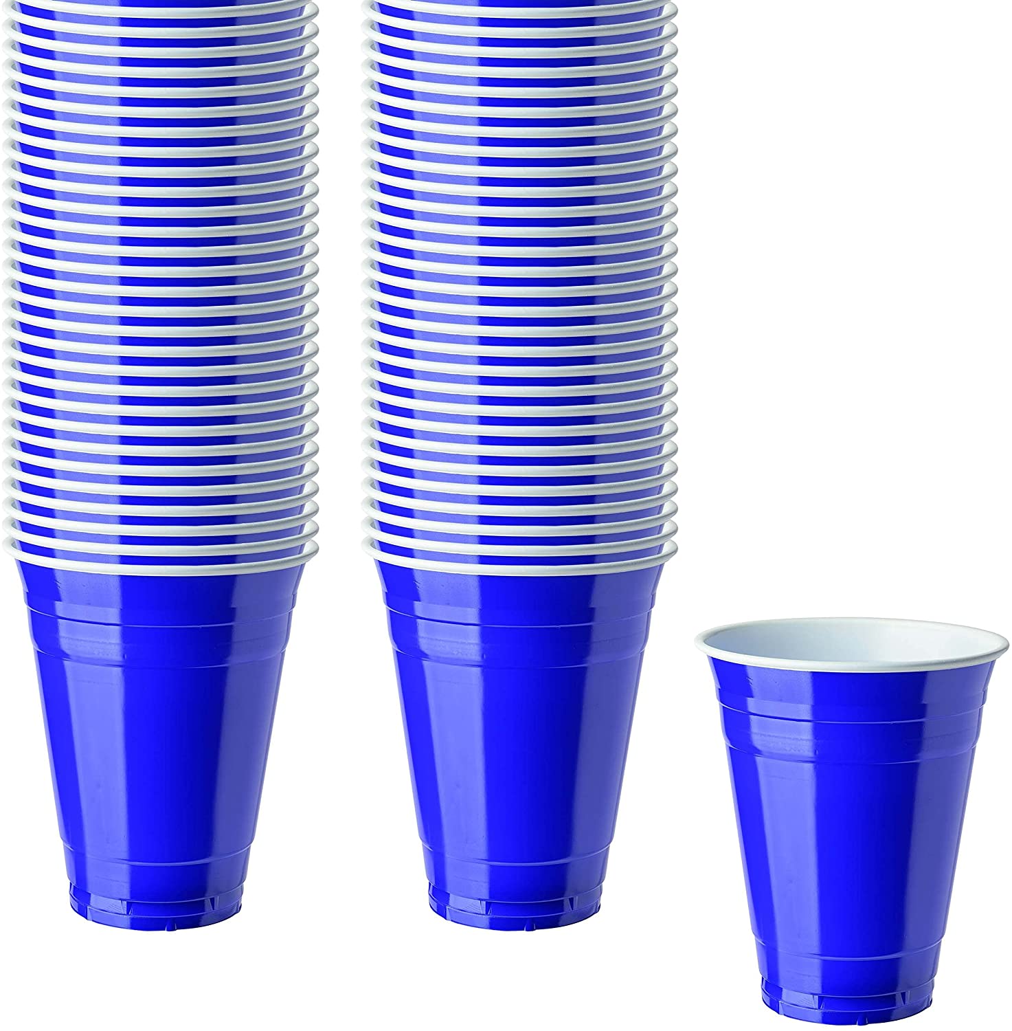 Plastic Party Cups - 16 oz, Blue S-24514BLU - Uline