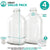 64- Oz Glass Milk Bottles with 8 White Caps (4 Count ) - Food Grade Glass Bottles - Dishwasher Safe - Bottles for Milk, Buttermilk, Honey, Tomato Sauce, Jam, Barbecue Sauce -Stock Your Home