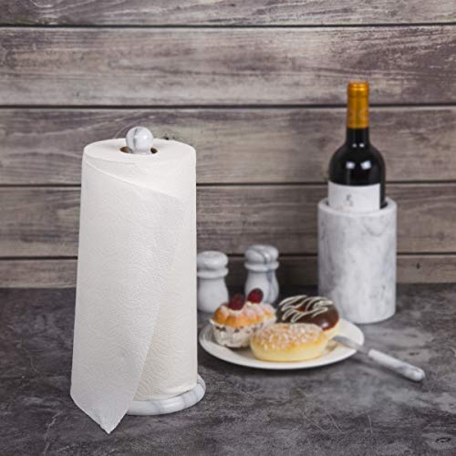 Creative Home Natural Marble Paper Towel Holder Kitchen Towel Dispenser, 5.5