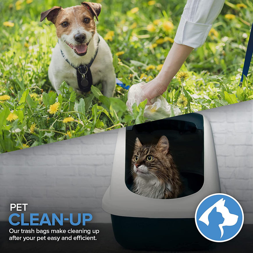 Stock Your Home 4 Gallon Clear Trash Bags (200 Pack) - Disposable Plastic Garbage Bags - Leak Resistant Waste Bin Bags - Small Bags for Office, Bathroom, Deli, Produce Section, Dog Poop, Cat Litter