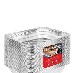 Aluminum Pans 9X13 [30-Pack] Disposable Foil Pans, Half-Size Deep  Heavy-Duty Tin